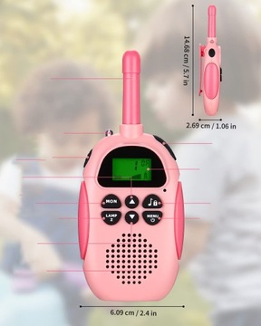 WALKIE TALKIE DLA DZIECI 2SZT Łoki Toki Krótkofalówki Zestaw DUŻY ZASIĘG