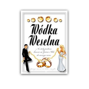 Naklejki na wódkę weselną etykiety Ślub wzór 3