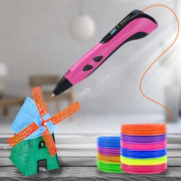 Набор 3D-ручек для детского принтера, стержни розовые, 2024 г. + стержни 200 м