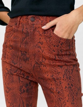 S71291 STRADIVARIUS__DDS SPODNIE JEANS PRINT__S