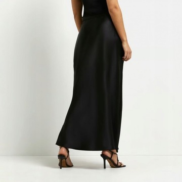 RIVER ISLAND SATYNOWA SPÓDNICA MAXI XS