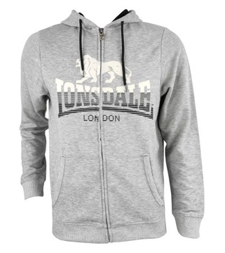 Bluza męska rozpinana z kapturem Szara bawełniana LONSDALE XL