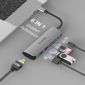 Разветвитель концентратора WAVLINK USB C