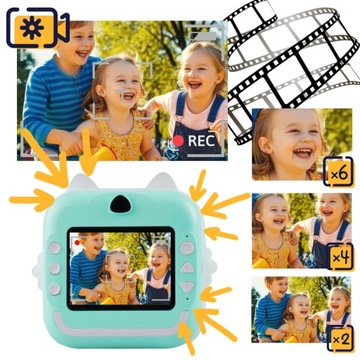 МИНИ-ТЕРМОПРИНТЕР DRUKUŚ МГНОВЕННОГО ИЗОБРАЖЕНИЯ ДЛЯ ДЕТЕЙ + 9 РОЛИКОВ