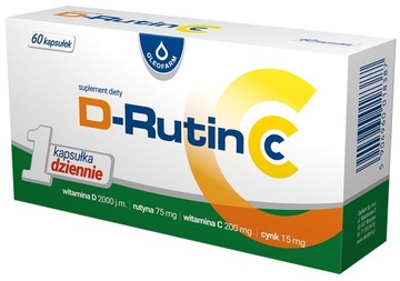 D-RUTIN CC witamina C + D + RUTYNA + CYNK 60kaps