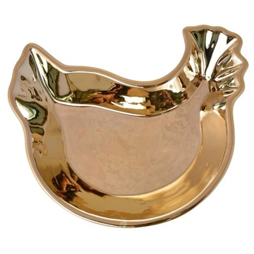 TALERZYK CERAMICZNY KURKA ZŁOTA Wielkanoc