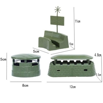 9 Pcs DIY Model Toys Sand Table Bunkers Model