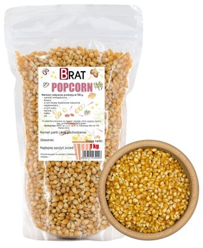 POPCORN KUKURYDZA 1kg Ziarno do prażenia bez soli
