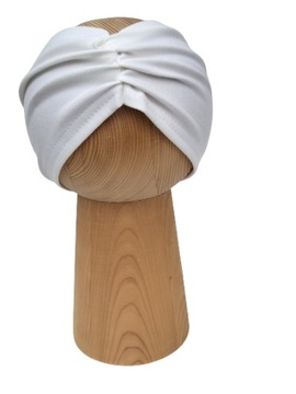 Opaska Marszczona Ecru, Opaska Damska, 54-58cm