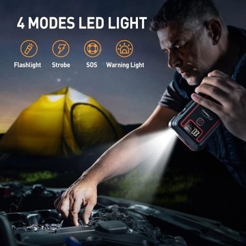 YABER Jump Starter, беспроводное зарядное устройство 10 Вт, автомобильный аккумулятор YR800 3500А, 23800 мАч
