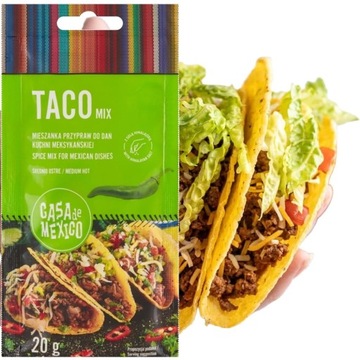 Meksykańska Aromatyczna Przyprawa Do Przygotowania TACO 20g CASA DE MEXICO