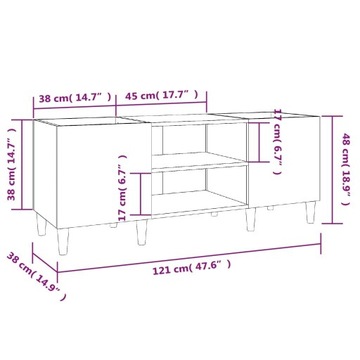БЕЛЫЙ ШКАФ ДЛЯ ВИНИЛОВЫХ ПЛАСТИК 121X38X48CM