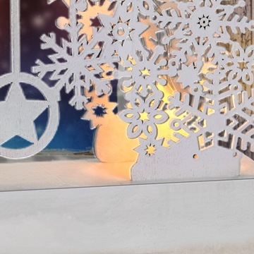 Рождественские украшения, освещение, светодиодная арка, деревянный таймер, белый