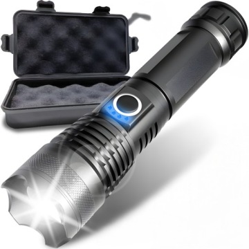 МОЩНЫЙ ТАКТИЧЕСКИЙ СВЕТОДИОДНЫЙ ФОНАРЬ XHP90 ZOOM SURVIVAL CREE НА БАТАРЕЙКАХ