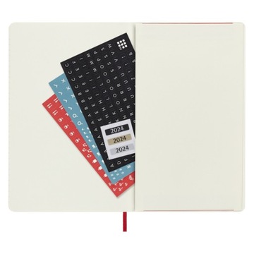 Ежедневный календарь Moleskine L, мягкая обложка, 12М, красный 2024 г.