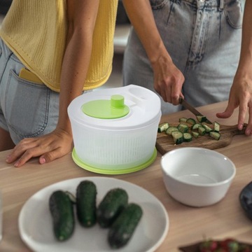 WIRÓWKA DO SAŁATY SUSZARKA DUŻA MISKA DO WARZYW OWOCÓW OSUSZACZ CEDZAK 2.7L