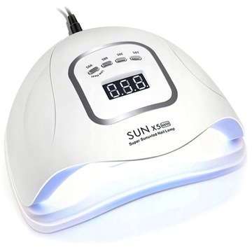 Lampa Do Paznokci UV/LED 80W Mocna Do Hybryd Żelu SUN X5 MAX Biała LCD