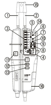 Тестер Тестер Измеритель напряжения и фазы UT18C RCD T+
