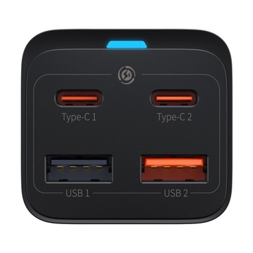 Зарядное устройство BASEUS GaN3 PRO 65 Вт 2x USB-C 2xUSB-A PD QC4 + кабель USB-C