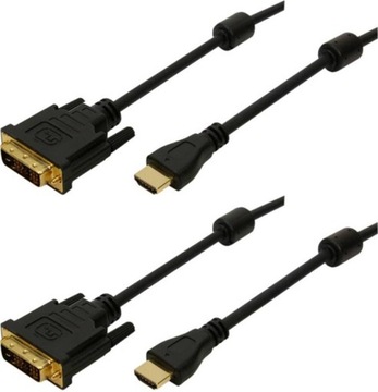 Kabel HDMI-DVI LogiLink CH0004 2m czarny do DVD x2