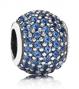 ZAWIESZKA CHARMS SREBRO 925 granatowe cyrkonie