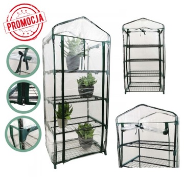 MINI SZKLARNIA OGRODOWA NA BALKON REGAŁ BALKONOWY 4PÓŁKI 160x68x51 PROMOCJA