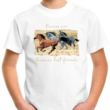 T-SHIRT KOSZULKA DLA DZIECKA KONIE 164 SUPER JAKOŚĆ