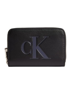 CALVIN KLEIN PORTFEL DAMSKI SCULPTED MED ZIP BLACK