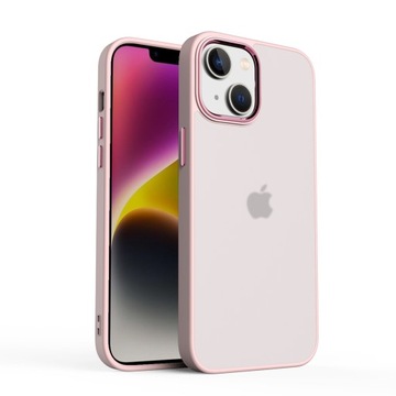 ETUI MATOWE Z RAMKĄ NA APARAT DO IPHONE 15 - PINK