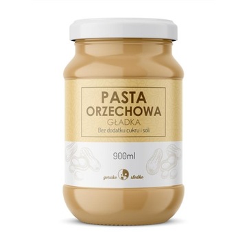PASTA ORZECHOWA 900ml gładka BEZ SOLI CUKRU