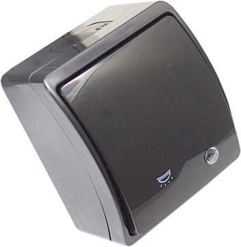 PRZYCISK ŚWIATŁO PODŚWIETLANY IP44 NATYNK CZARNY