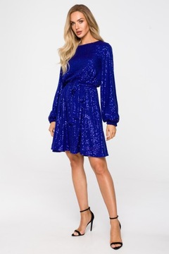 ВЕЧЕРНЕЕ ПЛАТЬЕ ЖЕНСКОЕ, КРАСИВОЕ, ПЫШНЫЕ РУКАВА, МУЗЫКА С ПАЙЕТКАМИ, 42 XL