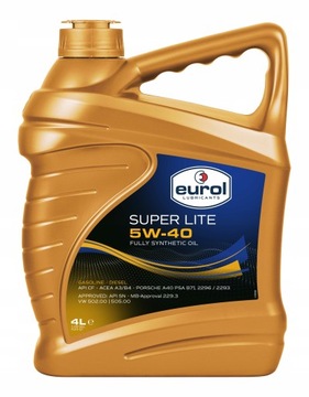 EUROL Super Lite 5W-40 СИНТЕТИЧЕСКОЕ VW RENAULT AUDI 5L