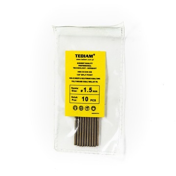 Wiertła do metalu TEDIAM HSS Kobalt 1,0 mm 10 szt