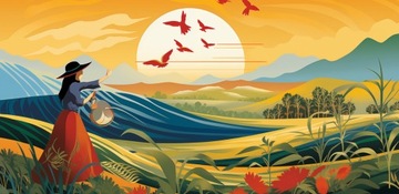 Plakat 91,3x44,5cm Prostota Życia Wiejskiego