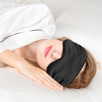 Maska opaska na oczy do spania podróży na gumkę CZARNA zaciemniająca