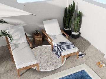 СОВРЕМЕННЫЙ УЛИЧНЫЙ КОВРИК ДЛЯ БАЛКОНА, ТЕРРАСЫ, САДА, КРУГЛЫЙ 120 СМ