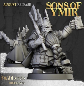 Dwarf Veterans Captain Highlands Miniatures