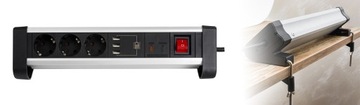 Настольный удлинитель 3x USB 3x 230 В
