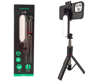KIJ SELFIE STICK LAMPKA LED + PILOT BEZPRZEWODOWY