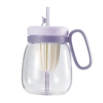 Bidon ze słomką Bubble Tea Cup do Smoothies Smoothies 850ml fioletowy