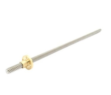 Śruba trapezowa TR8x2 500mm nakrętką z brązu
