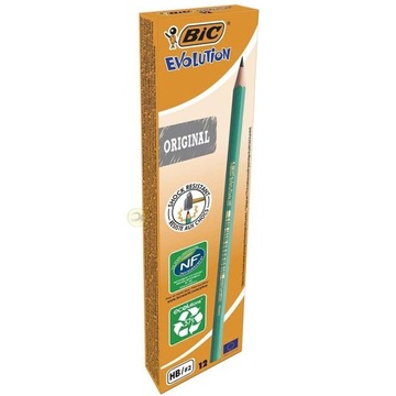 КАРАНДАШ BIC 12 шт. EVOLUTION HB НЕПРЕКРАЩАЕМЫЙ БЕЗ РЕЗИНОК.