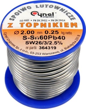 Spoiwo lutownicze sn60pb40 2,0/250 76819 Cynel