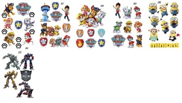 1szt TATUAŻE DZIARY ZMYWALNE BAJKI DLA DZIECI NA URODZINY DUŻO WZORÓW