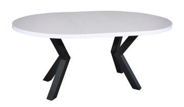 STÓŁ ROZKŁADANY OKRĄGŁY BIAŁY MAT LOFT 120/220 SALON JADALNIA KUCHNIA