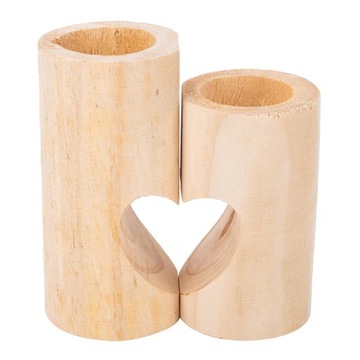 Rustic Wooden Candle Holder Wood Candlestick Party Wedding Table Round
