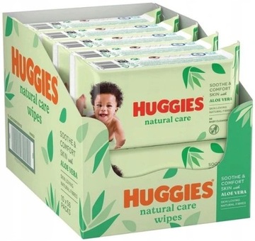 HUGGIES NATURAL CARE chusteczki nawilżane z ALOESEM 56 SZT x 10 karton