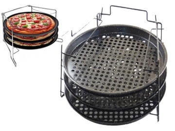 Zestaw blach do pieczenia PIZZY stojak 1042