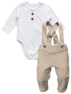 Наряд на крещение мальчика 80 лет комплект с подтяжками КОМПЛЕКТ ПОЛЬСКИЙ ХЛОПОК